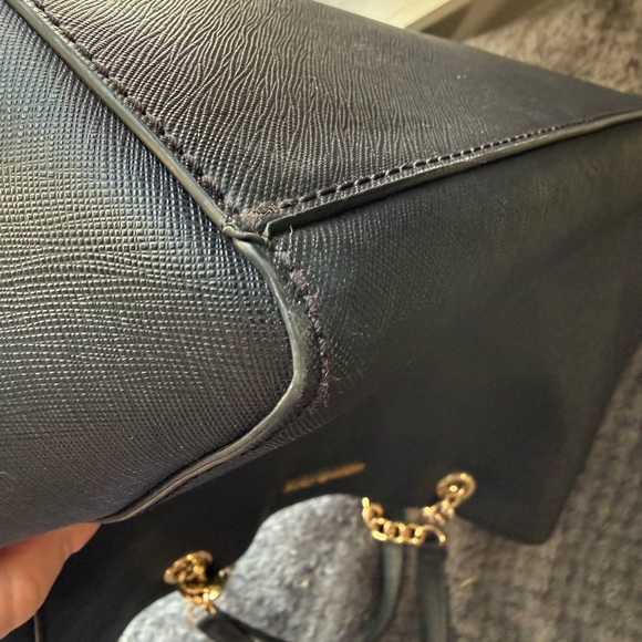 Michael Kors Black Tote with Gold Chain - Picture 9 of 12